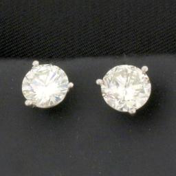Over 2ct Diamond Stud Earrings In Platinum
