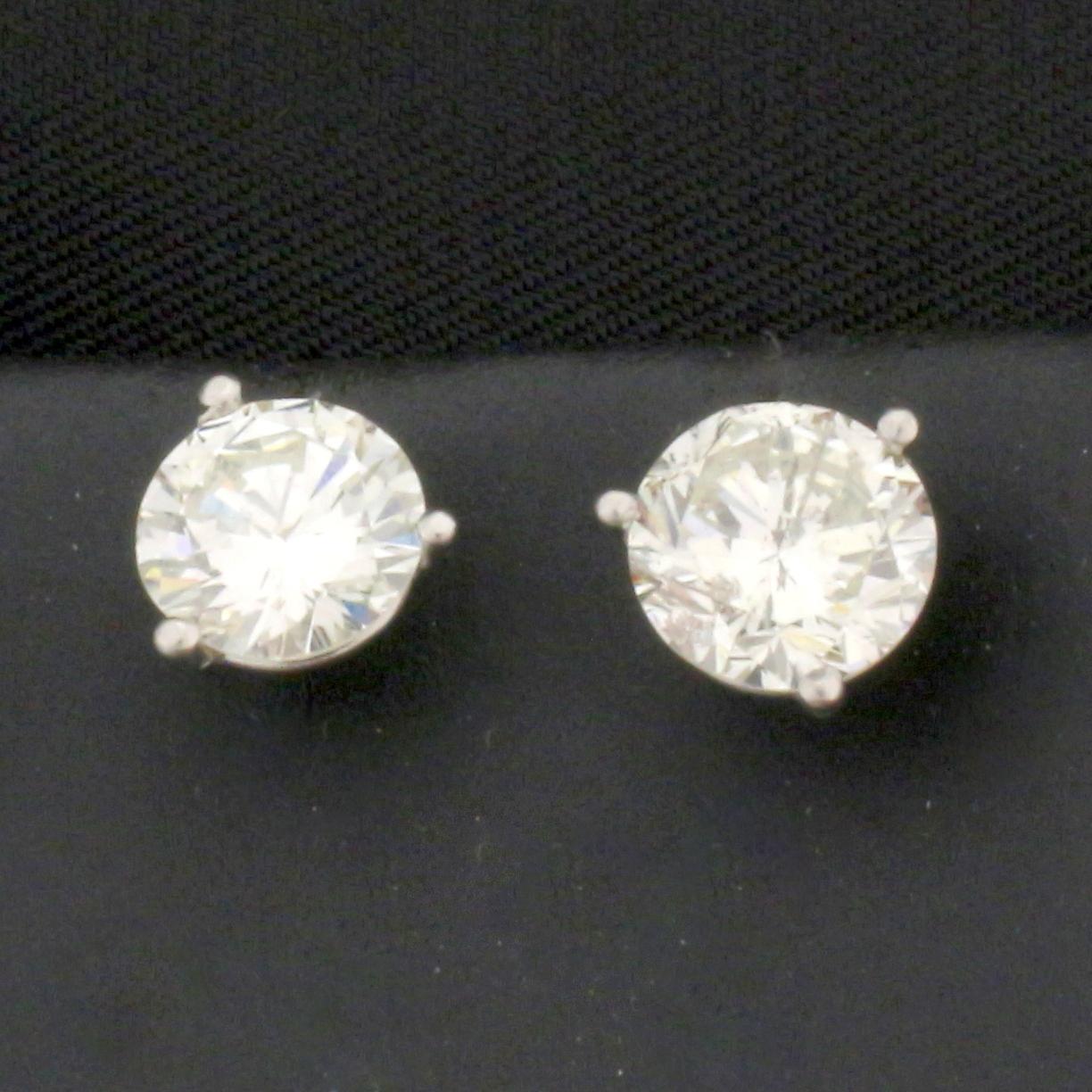 Over 2ct Diamond Stud Earrings In Platinum