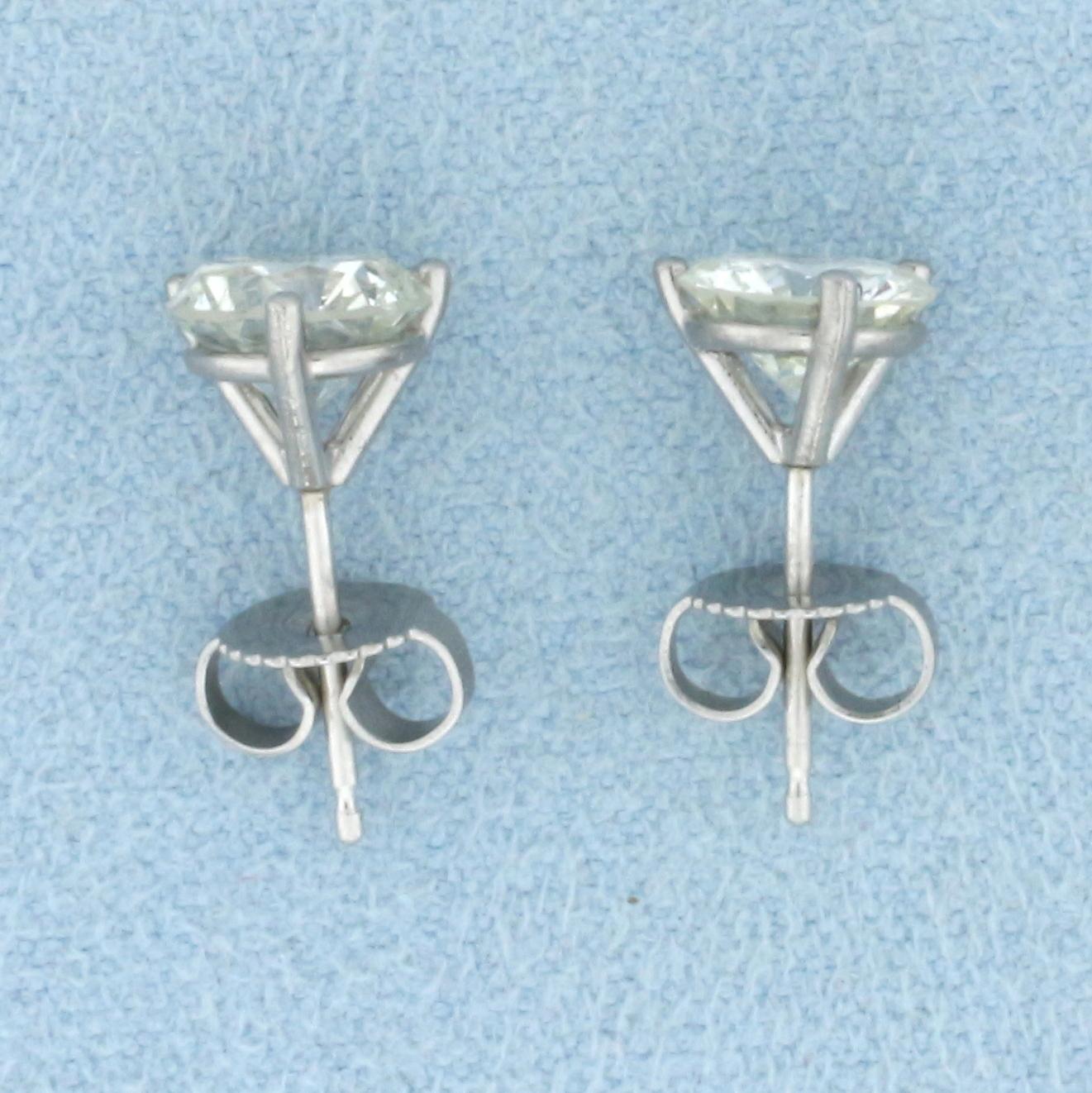 Over 2ct Diamond Stud Earrings In Platinum