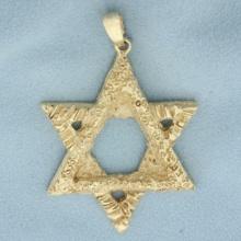 Large Star Of David Pendant In 14k Yellow Gold