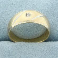 Diamond Star Design Band Ring In 14k Yellow Gold