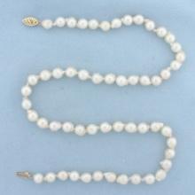 Cultured Baroque Akoya Pearl Strand Necklace With 14k Yellow Gold Filigree Clasp