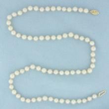 Cultured Akoya Pearl Strand Necklace With 14k Yellow Gold Filigree Clasp