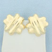 Puffy X Earrings In 14k Yellow Gold