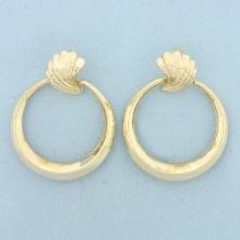 Seashell Hoop Earrings In 14k Yellow Gold