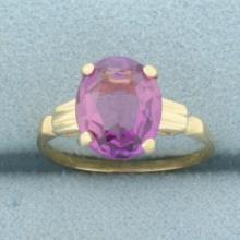 3ct Violet Sapphire Solitaire Ring In 14k Yellow Gold