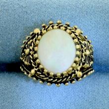 Vintage Opal Ring In 14k Yellow Gold