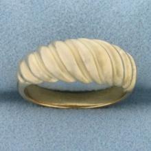 Scalloped Dome Ring In 14k Yellow Gold
