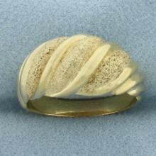 Sandblast Finish Dome Ring In 14k Yellow Gold