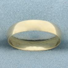 Womans Half Dome Wedding Band Ring In 10k Yellow Gold