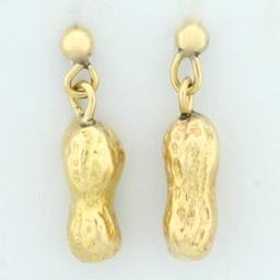 Peanut Dangle Earrings In 18k Yellow Gold