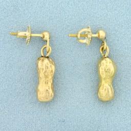 Peanut Dangle Earrings In 18k Yellow Gold