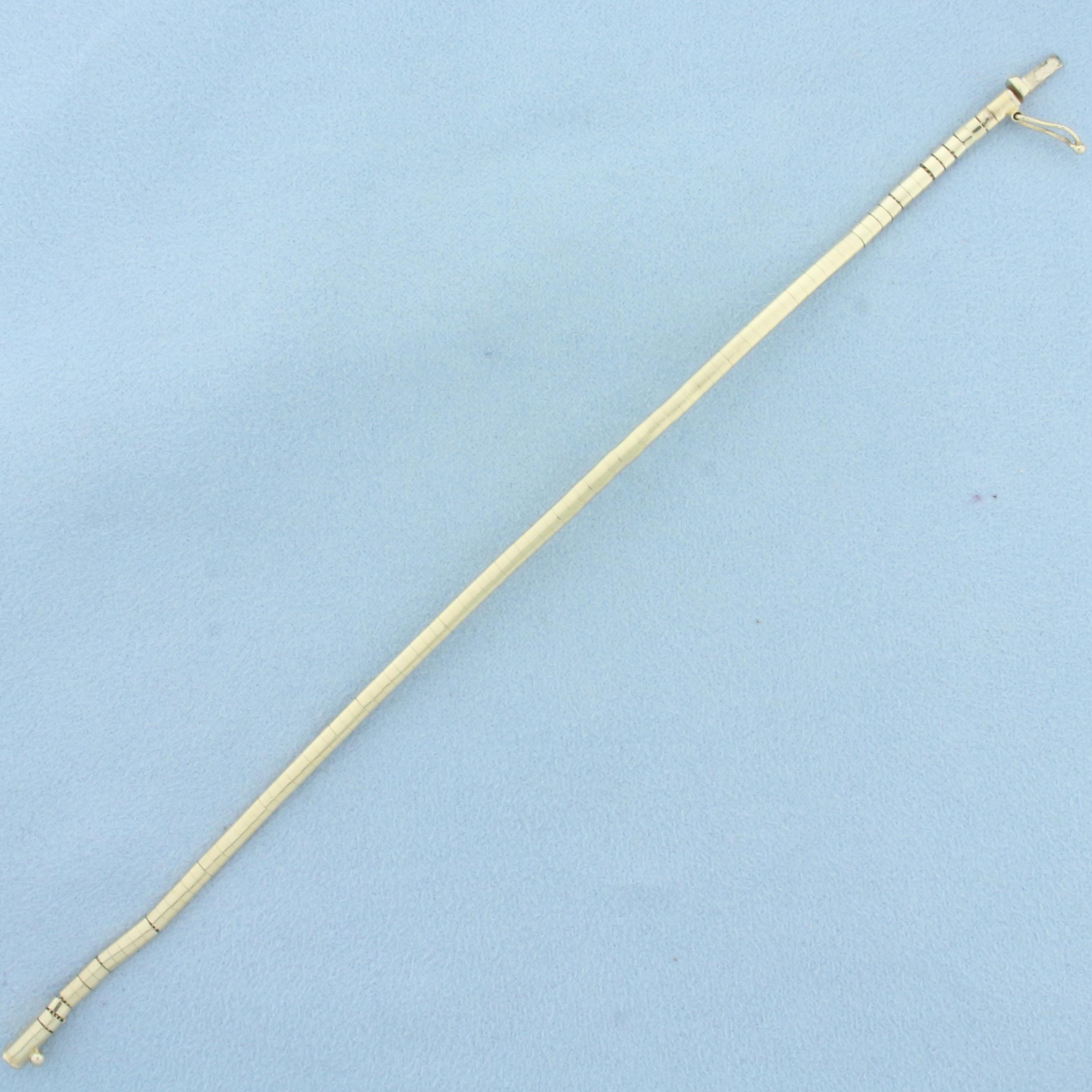 Italian Omega Link Bracelet In 14k Yellow Gold