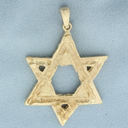 Large Star Of David Pendant In 14k Yellow Gold