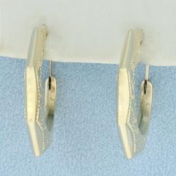 Embossed Hoop Earrings In 14k Yellow Gold