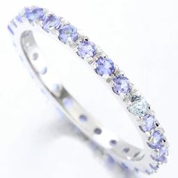 Tanzanite Eternity Stacking Band Ring In Sterling Silver