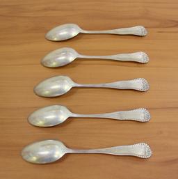 Gorham "lancaster" Sterling Silver Teaspoons Set Of 5