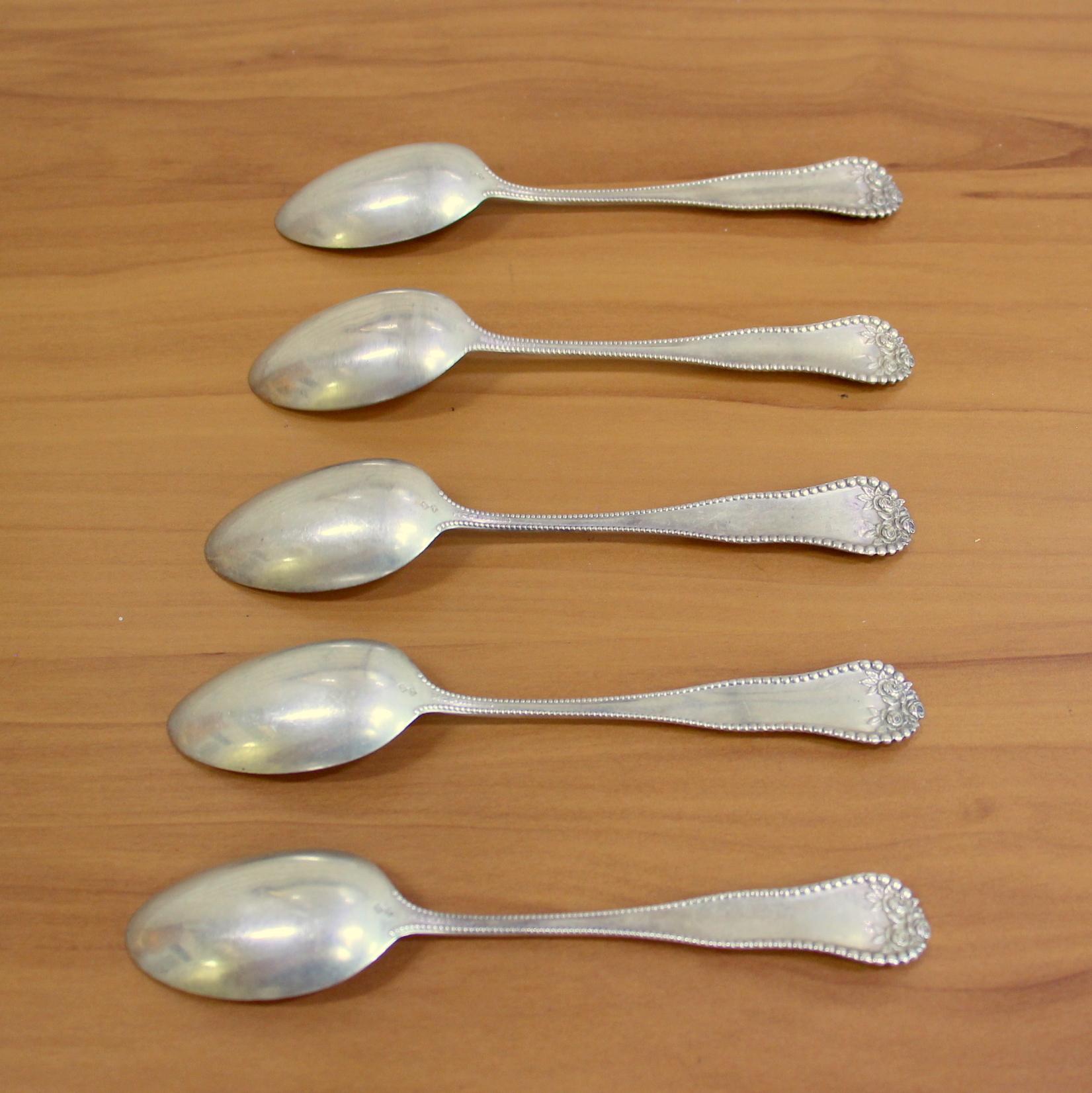 Gorham "lancaster" Sterling Silver Teaspoons Set Of 5