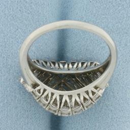 4ct Baguette And Round Diamond Cocktail Ring In Platinum