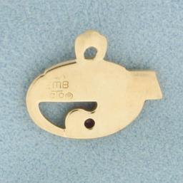 Vintage Alliant Ruby Charm In 10k Yellow Gold