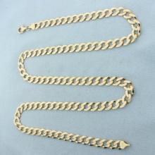 Mens 24 Inch Curb Link Chain Necklace In 10k Yellow Gold
