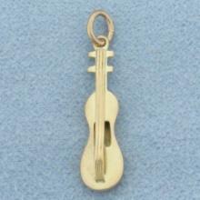 Violin Charm In 10k Yellow Gold