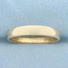 Mens Half Dome Wedding Band Ring In 14k Yellow Gold