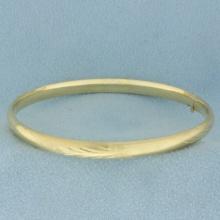 Leaf Nature Design Hinged Bangle Bracelet In 14k Yellow Gold