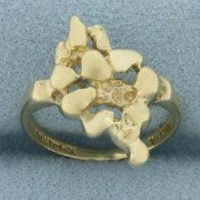 Gold Nugget Ring In 10k Yellow Gold