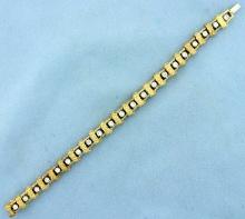 Nugget Style Diamond Tennis Bracelet In 18k Yellow Gold