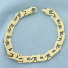 Braccio Designer Mens Mariner Anchor Link Bracelet In 14k Yellow Gold