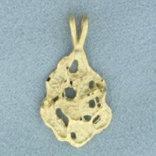 Diamond Cut Nugget Pendant In 14k Yellow Gold