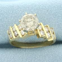 Diamond Engagement Ring In 14k Yellow Gold