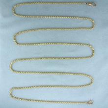 48 Inch Rope Link Chain Necklace 14k Yellow Gold