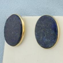Dolan Bullock D&b Lapis Lazuli Button Earrings In 14k Yellow Gold