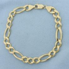 Italian Figaro Link Bracelet In 14k Yellow Gold