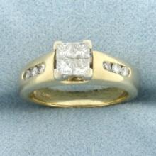 Princess Diamond Engagement Ring In 14k Yellow Gold