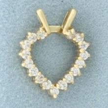 Diamond Heart Pendant In 14k Yellow Gold