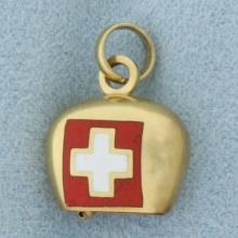 Swiss Bell Charm In 18k Yellow Gold
