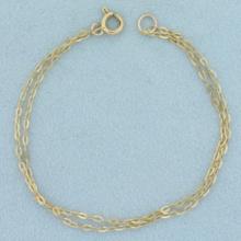 Double Cable Link Bracelet In 14k Yellow Gold