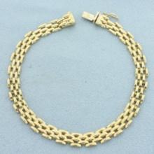 Italian Panther Link Bracelet In 14k Yellow Gold