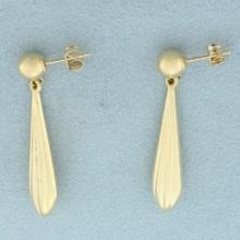 Ball Bead And Teardrop Dangle Earrings In 14k Yellow Gold