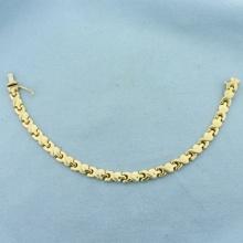 Criss Cross Link Bracelet In 14k Yellow Gold