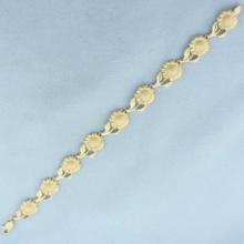 Sunflower Link Bracelet In 14k Yellow Gold
