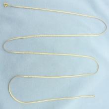 Italian 30 Inch Herringbone Link Chain Necklace In 18k Yellow Gold