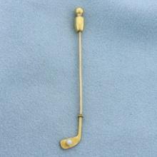 Golf Club Pin In 14k Yellow Gold