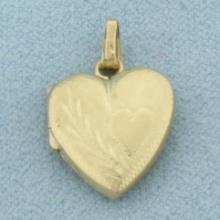 Heart Locket Pendant In 14k Yellow Gold