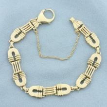 Italian Designer Horseshoe Link Bracelet In 14k Yellow Gold