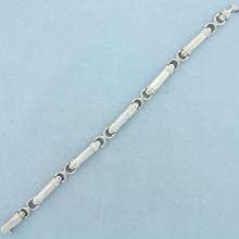 Designer Philippe Charriol Heavy Bar Link Bracelet In 18k White Gold