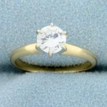 Solitaire Diamond Engagement Ring In 14k Yellow And White Gold